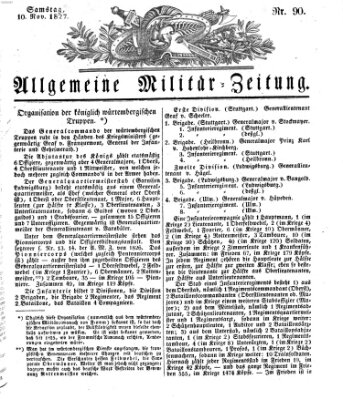 Allgemeine Militär-Zeitung Samstag 10. November 1827