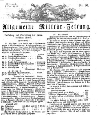 Allgemeine Militär-Zeitung Mittwoch 5. Dezember 1827