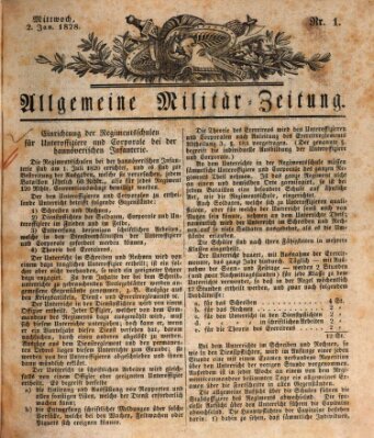 Allgemeine Militär-Zeitung Mittwoch 2. Januar 1828