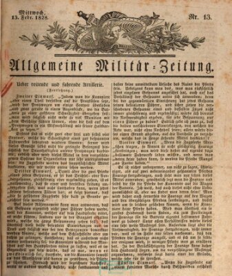 Allgemeine Militär-Zeitung Mittwoch 13. Februar 1828