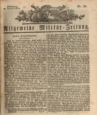 Allgemeine Militär-Zeitung Samstag 16. August 1828