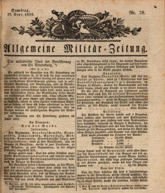 Allgemeine Militär-Zeitung Samstag 27. September 1828