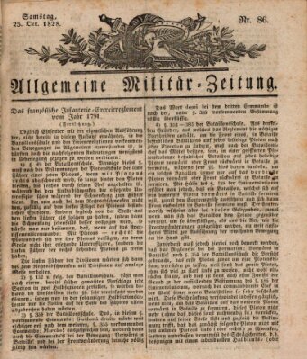 Allgemeine Militär-Zeitung Samstag 25. Oktober 1828