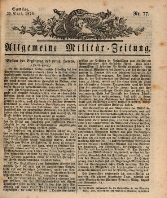 Allgemeine Militär-Zeitung Samstag 26. September 1829