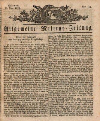 Allgemeine Militär-Zeitung Mittwoch 25. November 1829