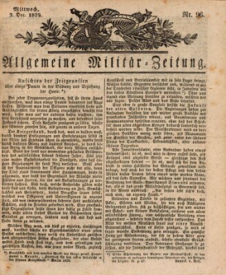 Allgemeine Militär-Zeitung Mittwoch 2. Dezember 1829