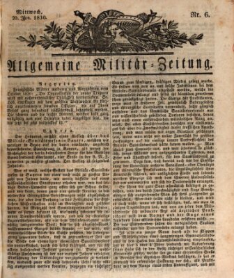 Allgemeine Militär-Zeitung Mittwoch 20. Januar 1830