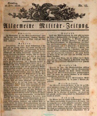 Allgemeine Militär-Zeitung Samstag 13. Februar 1830