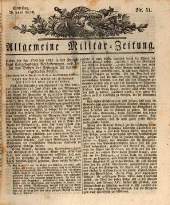 Allgemeine Militär-Zeitung Samstag 26. Juni 1830