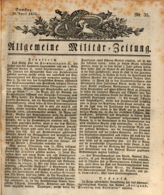 Allgemeine Militär-Zeitung Samstag 30. April 1831