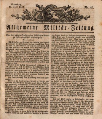 Allgemeine Militär-Zeitung Samstag 11. Juni 1831