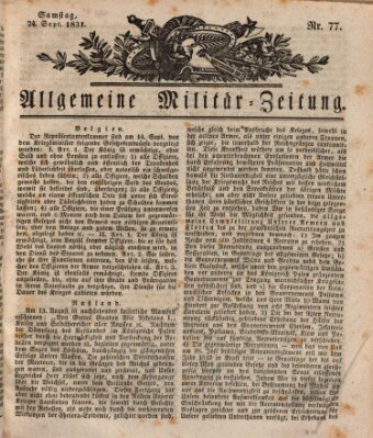 Allgemeine Militär-Zeitung Samstag 24. September 1831