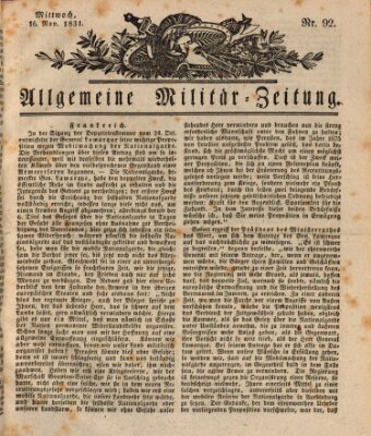 Allgemeine Militär-Zeitung Mittwoch 16. November 1831