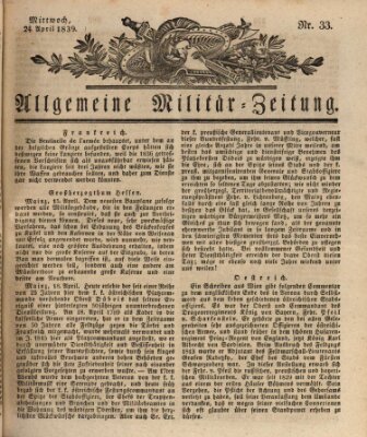 Allgemeine Militär-Zeitung Mittwoch 24. April 1839