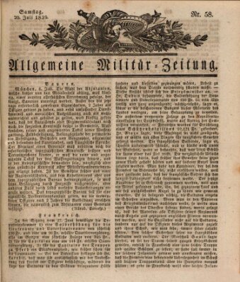 Allgemeine Militär-Zeitung Samstag 20. Juli 1839