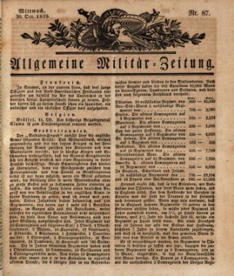 Allgemeine Militär-Zeitung Mittwoch 30. Oktober 1839