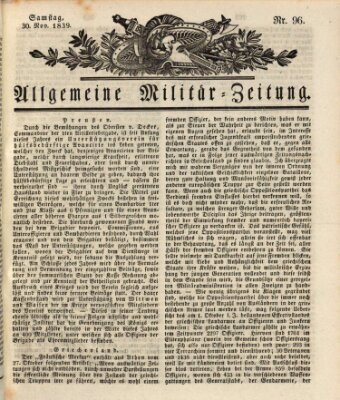 Allgemeine Militär-Zeitung Samstag 30. November 1839