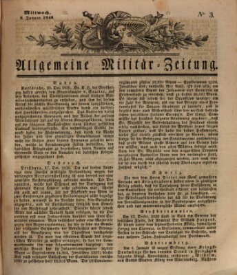 Allgemeine Militär-Zeitung Mittwoch 8. Januar 1840