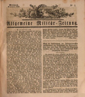 Allgemeine Militär-Zeitung Mittwoch 22. Januar 1840
