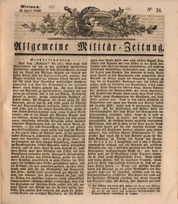 Allgemeine Militär-Zeitung Mittwoch 15. April 1840