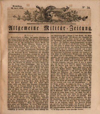 Allgemeine Militär-Zeitung Samstag 25. April 1840