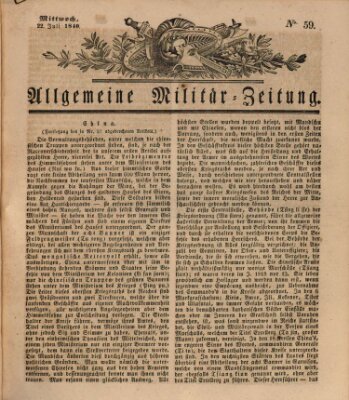 Allgemeine Militär-Zeitung Mittwoch 22. Juli 1840