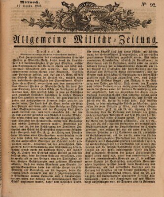 Allgemeine Militär-Zeitung Mittwoch 17. November 1841