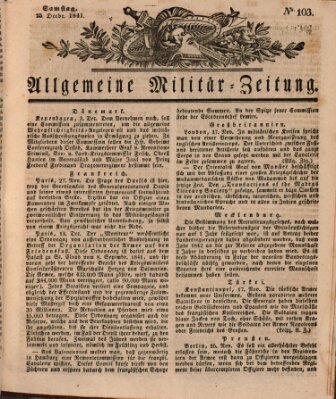 Allgemeine Militär-Zeitung Samstag 25. Dezember 1841