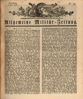 Allgemeine Militär-Zeitung Samstag 2. Juli 1842