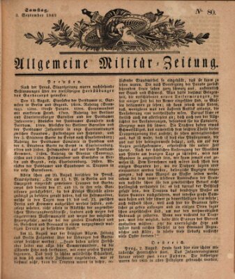 Allgemeine Militär-Zeitung Samstag 3. September 1842