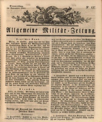 Allgemeine Militär-Zeitung Donnerstag 14. November 1844