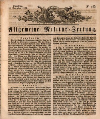 Allgemeine Militär-Zeitung Samstag 21. Dezember 1844
