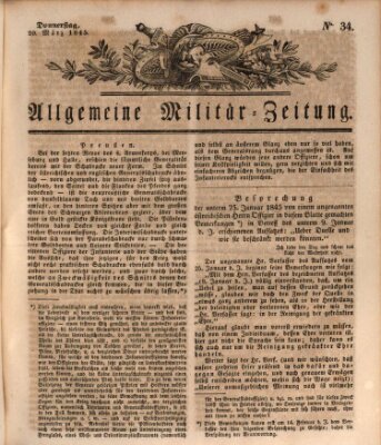 Allgemeine Militär-Zeitung Donnerstag 20. März 1845