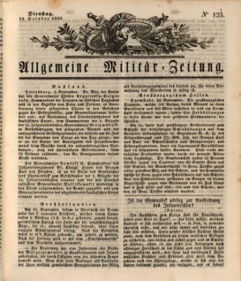 Allgemeine Militär-Zeitung Dienstag 14. Oktober 1845