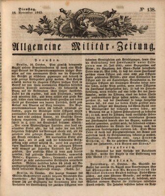 Allgemeine Militär-Zeitung Dienstag 18. November 1845