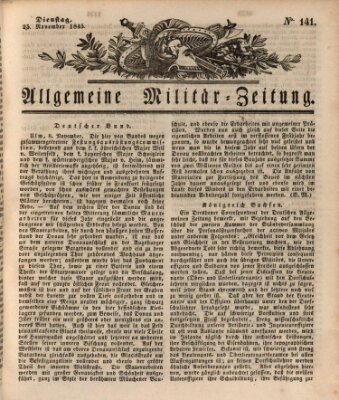 Allgemeine Militär-Zeitung Dienstag 25. November 1845