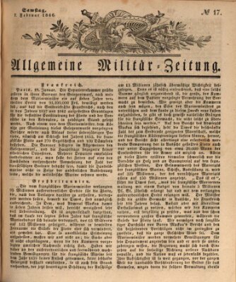Allgemeine Militär-Zeitung Samstag 7. Februar 1846