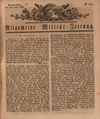Allgemeine Militär-Zeitung Donnerstag 24. September 1846