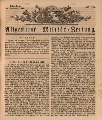 Allgemeine Militär-Zeitung Dienstag 10. November 1846