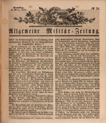 Allgemeine Militär-Zeitung Samstag 13. März 1847