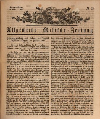 Allgemeine Militär-Zeitung Donnerstag 18. März 1847