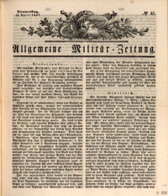 Allgemeine Militär-Zeitung Donnerstag 15. April 1847