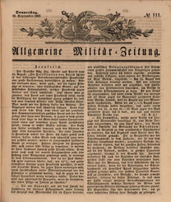 Allgemeine Militär-Zeitung Donnerstag 16. September 1847