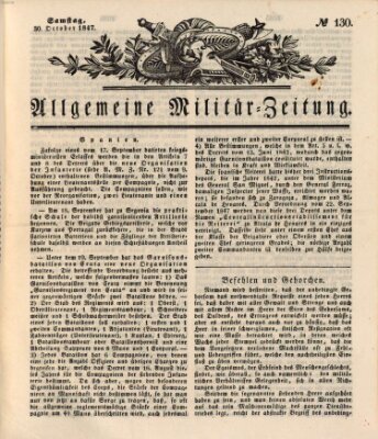 Allgemeine Militär-Zeitung Samstag 30. Oktober 1847