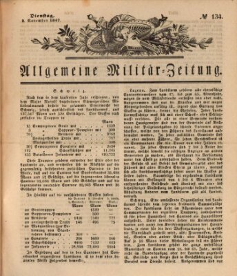 Allgemeine Militär-Zeitung Dienstag 9. November 1847