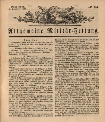 Allgemeine Militär-Zeitung Donnerstag 2. Dezember 1847