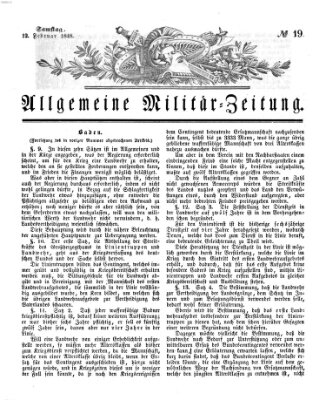 Allgemeine Militär-Zeitung Samstag 12. Februar 1848