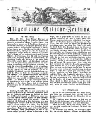 Allgemeine Militär-Zeitung Samstag 11. März 1848