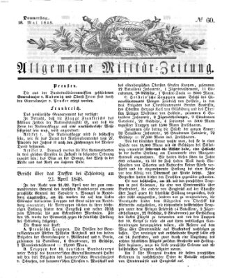 Allgemeine Militär-Zeitung Donnerstag 18. Mai 1848