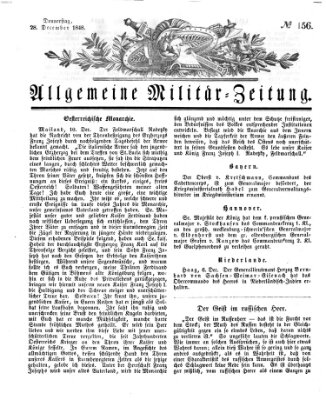 Allgemeine Militär-Zeitung Donnerstag 28. Dezember 1848